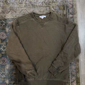 Frame Denim Men's Khaki Crewneck Sweater